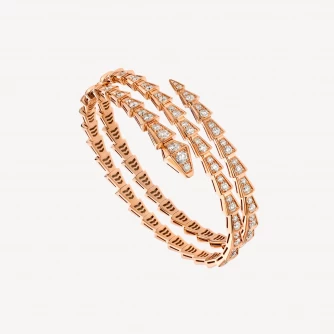 Bvlgari Serpenti Viper two-coil 18 kt rose gold bracelet