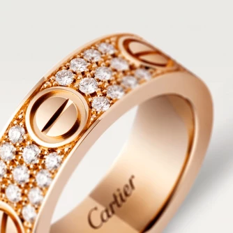 Кольцо Cartier LOVE, розовое золото 750/1000, 66 бриллиантов